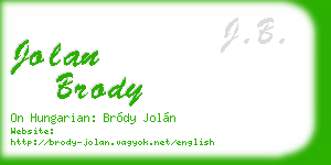 jolan brody business card